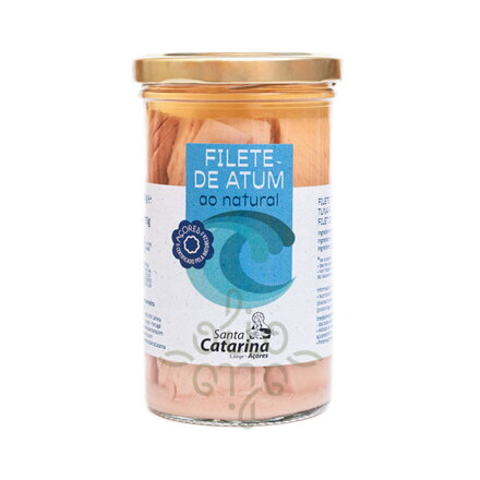 Filety tuniaka vo vlastnej šťave v skle 250g Santa Catarina